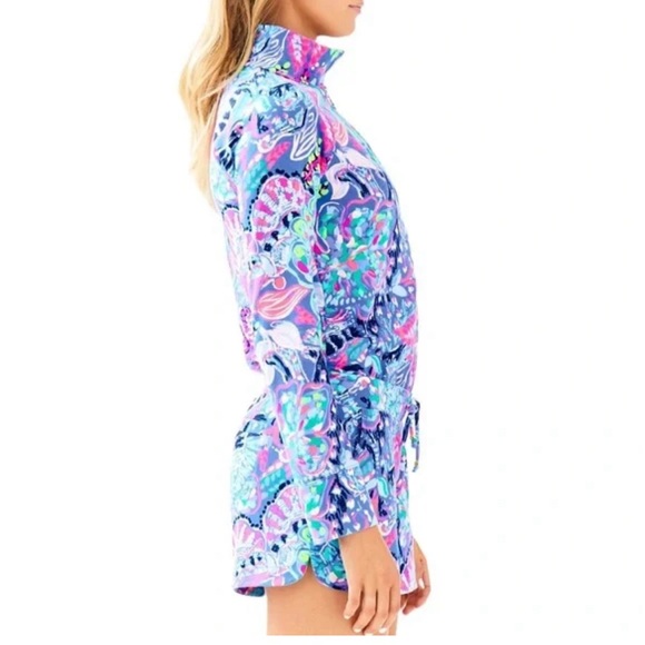 Lilly Pulitzer | Skipper Romper | Fantasy Garden Print | Long Sleeve | Size XS - Picture 3 of 9